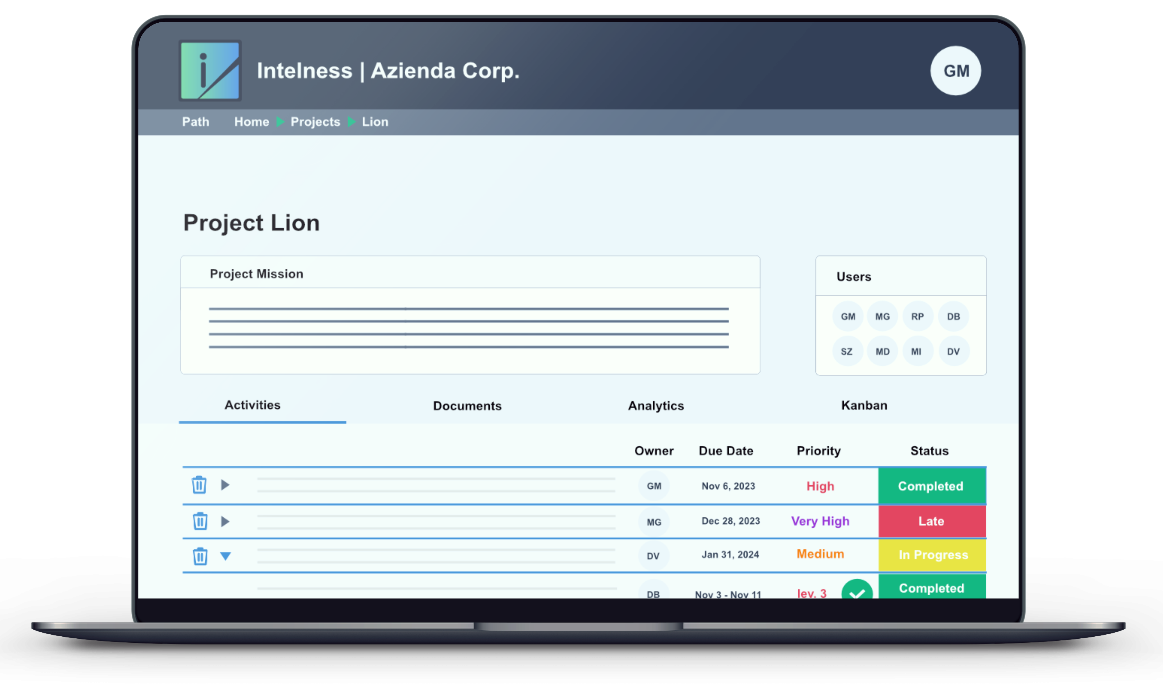 Manage projects saving time, money and energy with Intelness Project Management
